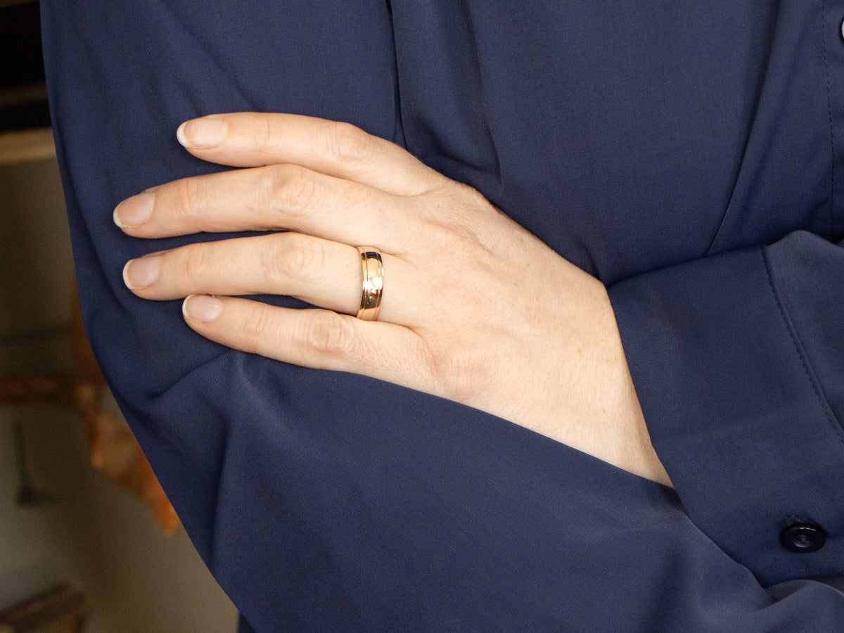 Mens Rose Gold with White Gold Wedding Band