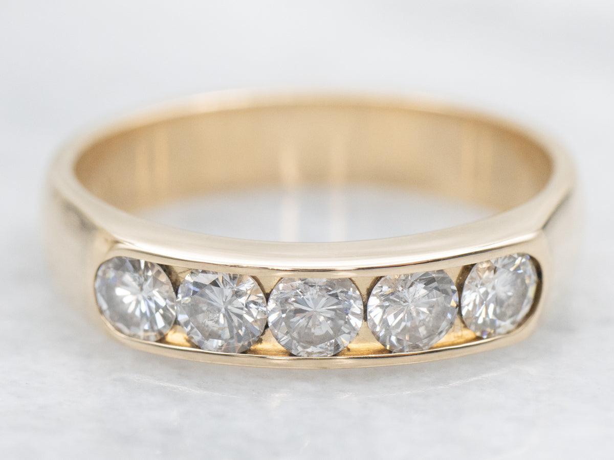 Yellow Gold Channel Set Diamond Band