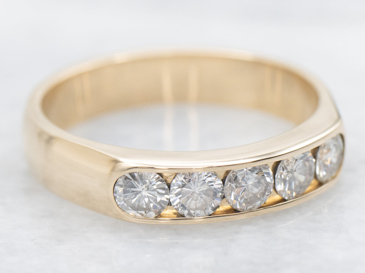 Yellow Gold Channel Set Diamond Band