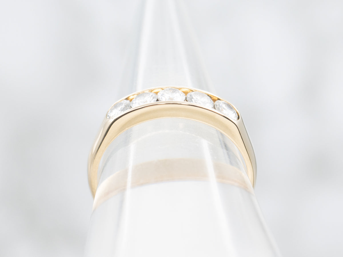 Yellow Gold Channel Set Diamond Band