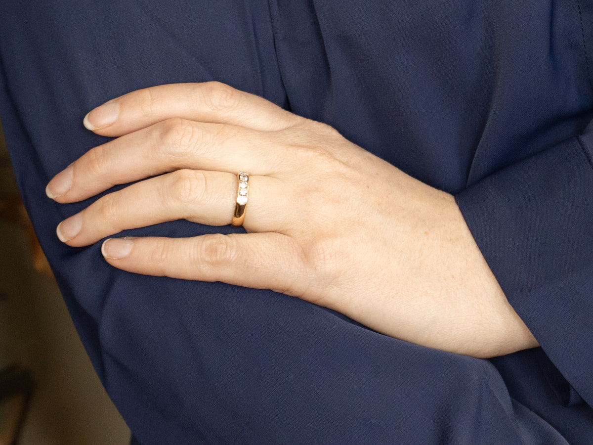 Yellow Gold Channel Set Diamond Band