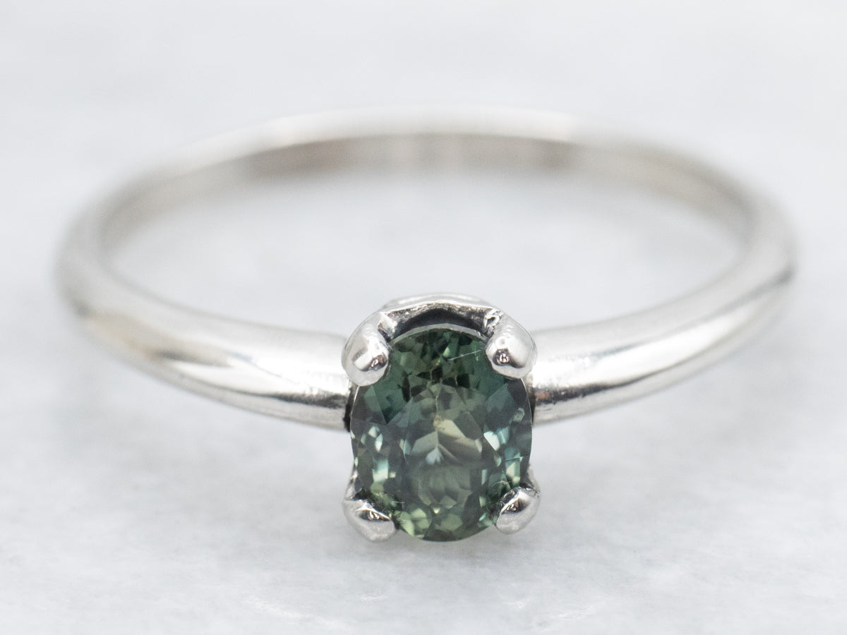 Platinum Bi-Color Sapphire Solitaire Ring