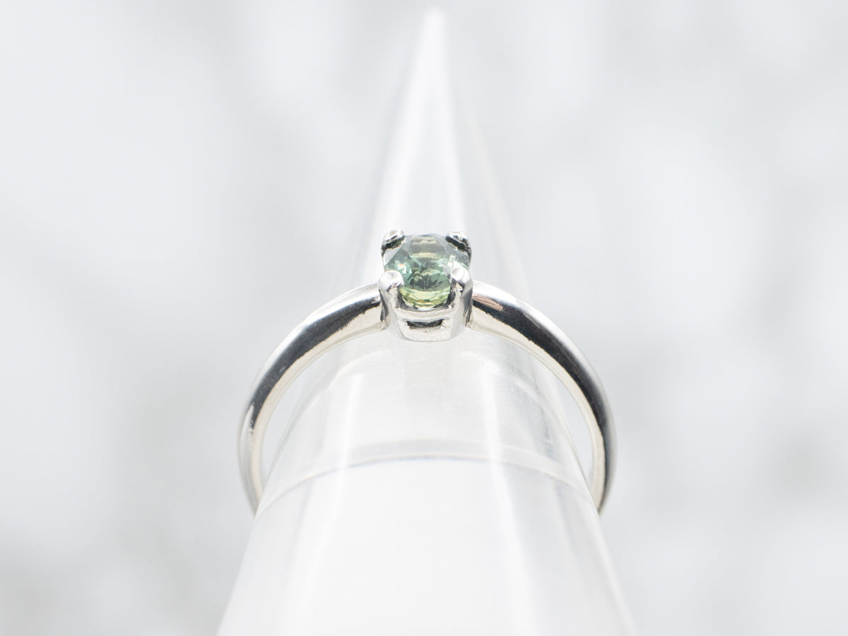 Platinum Bi-Color Sapphire Solitaire Ring