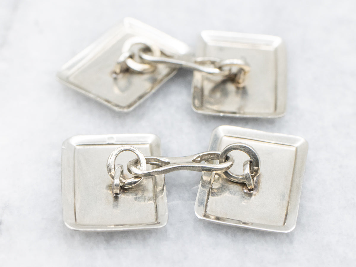 Antique White Gold Art Deco Era Cufflinks