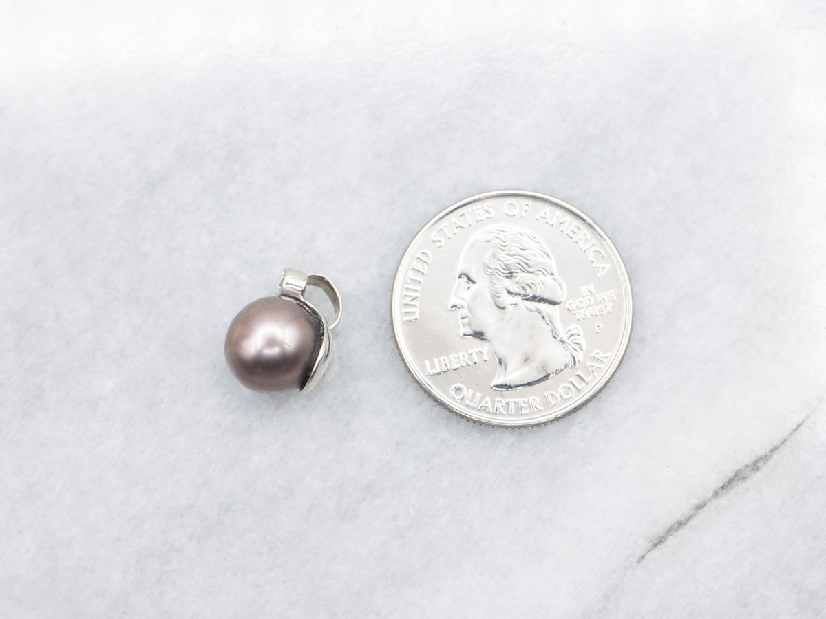 Indigo Pearl Pendant with Diamond Accent