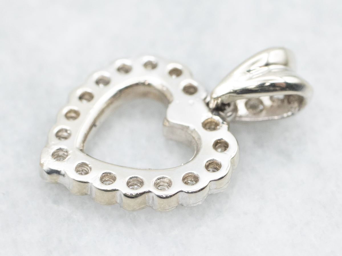 Sweetly Scalloped Diamond Heart Pendant