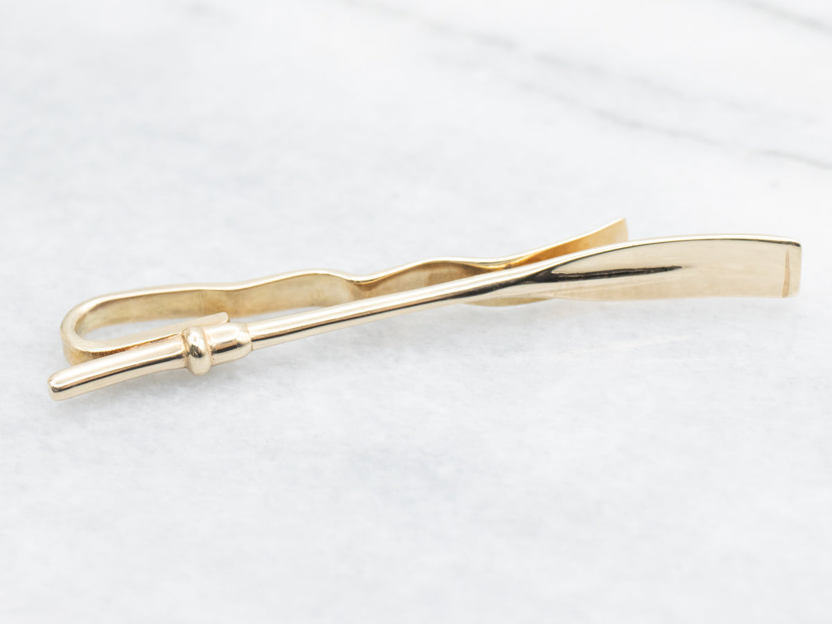 Vintage Gold Paddle Tie Bar