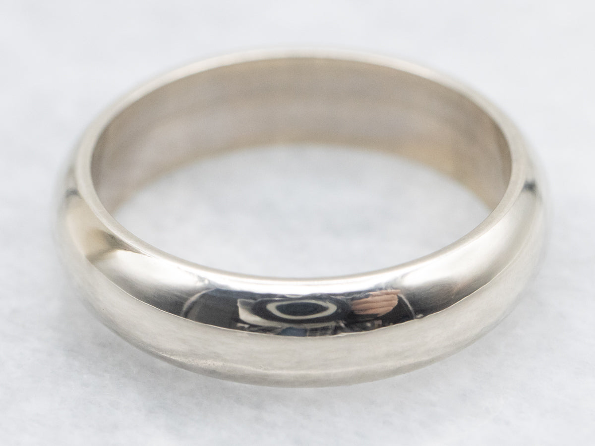 Classic Half Round White Gold Band