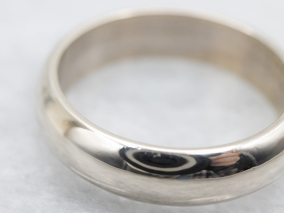 Classic Half Round White Gold Band