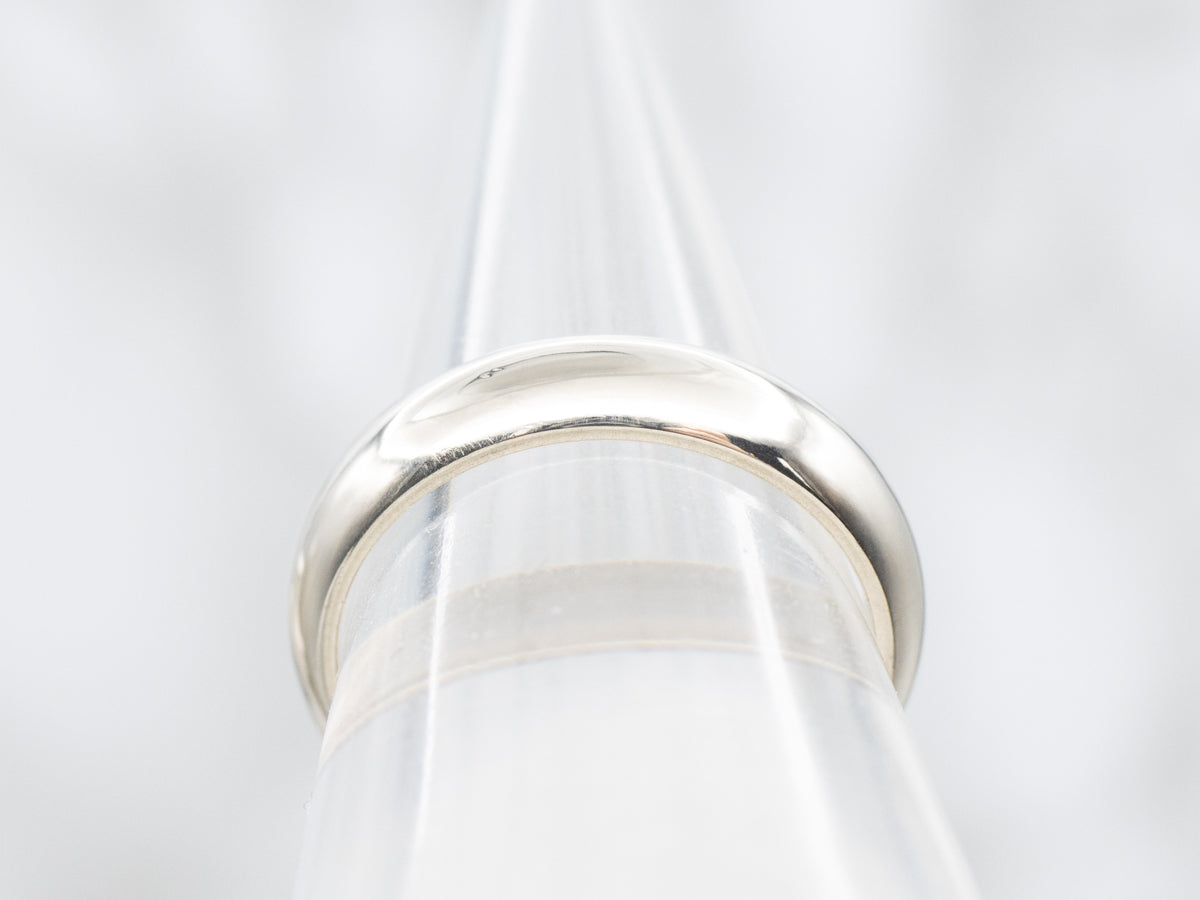 Classic Half Round White Gold Band