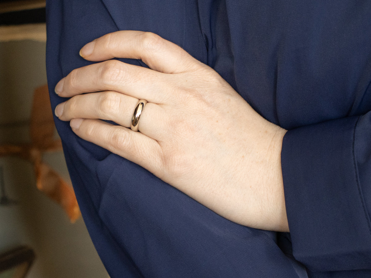 Classic Half Round White Gold Band