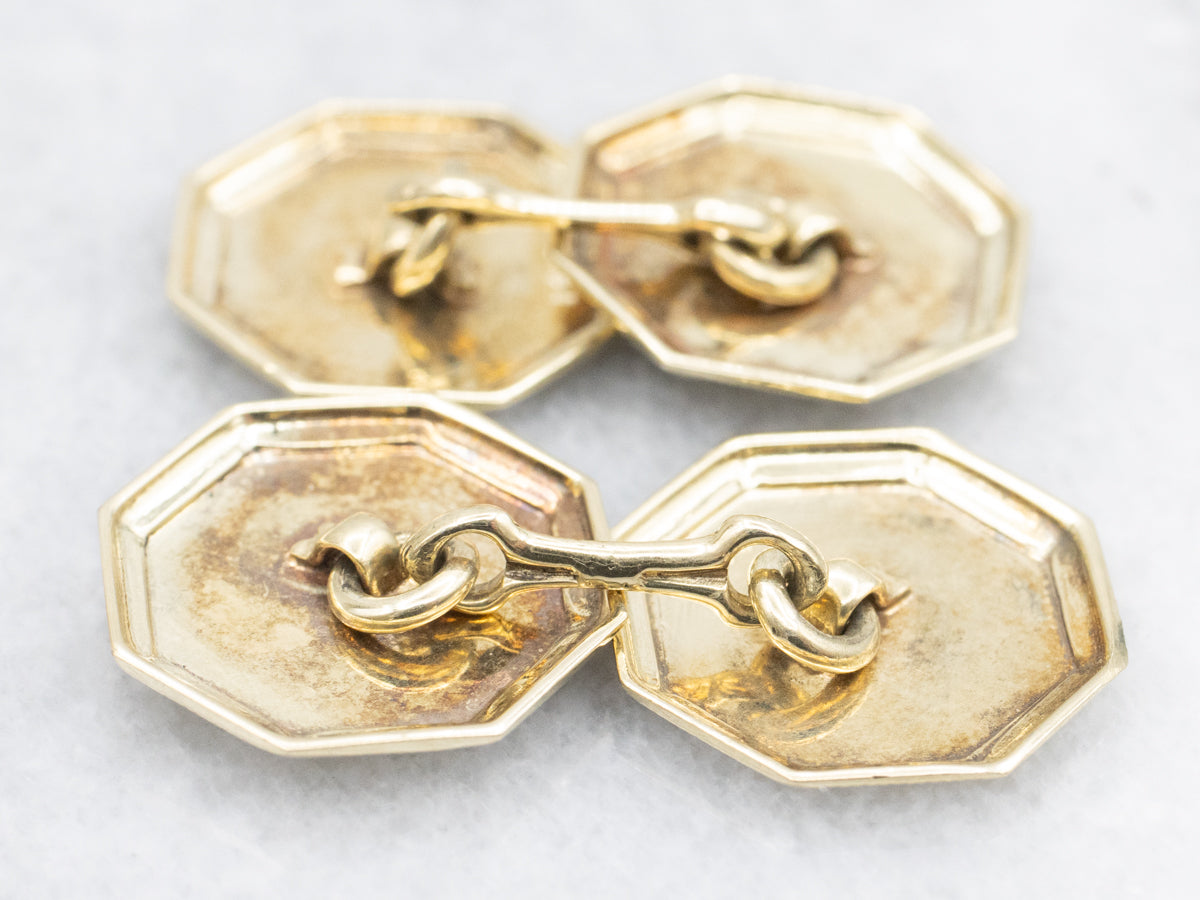 Vintage Gold and Enamel Knights of Columbus Cufflinks