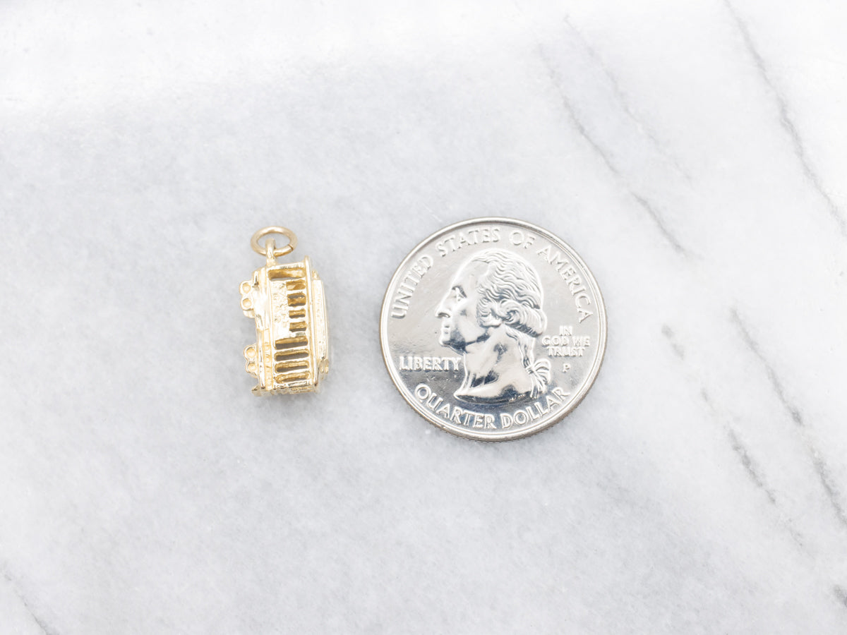 Vintage Gold Cable Car Charm