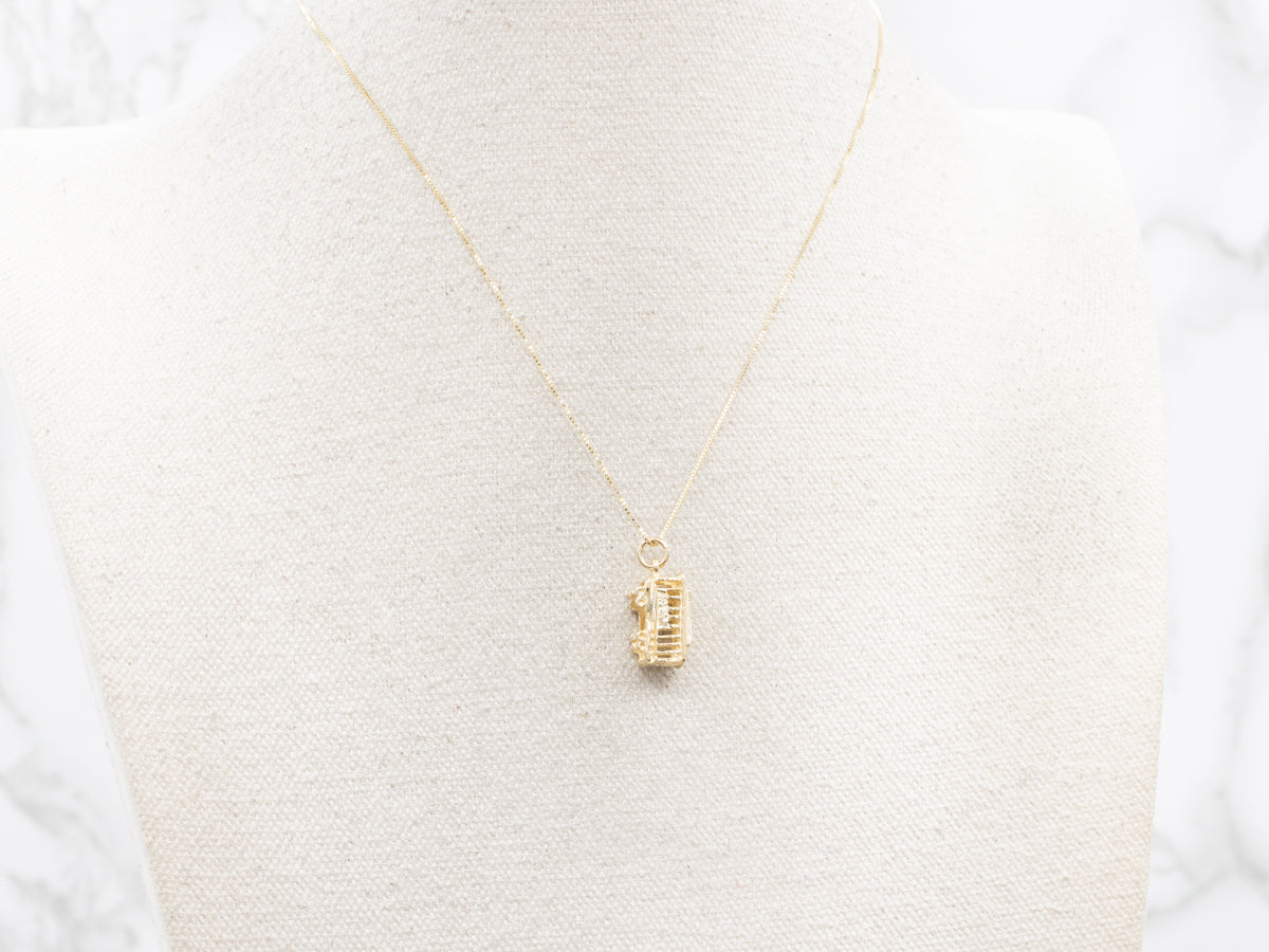 Vintage Gold Cable Car Charm