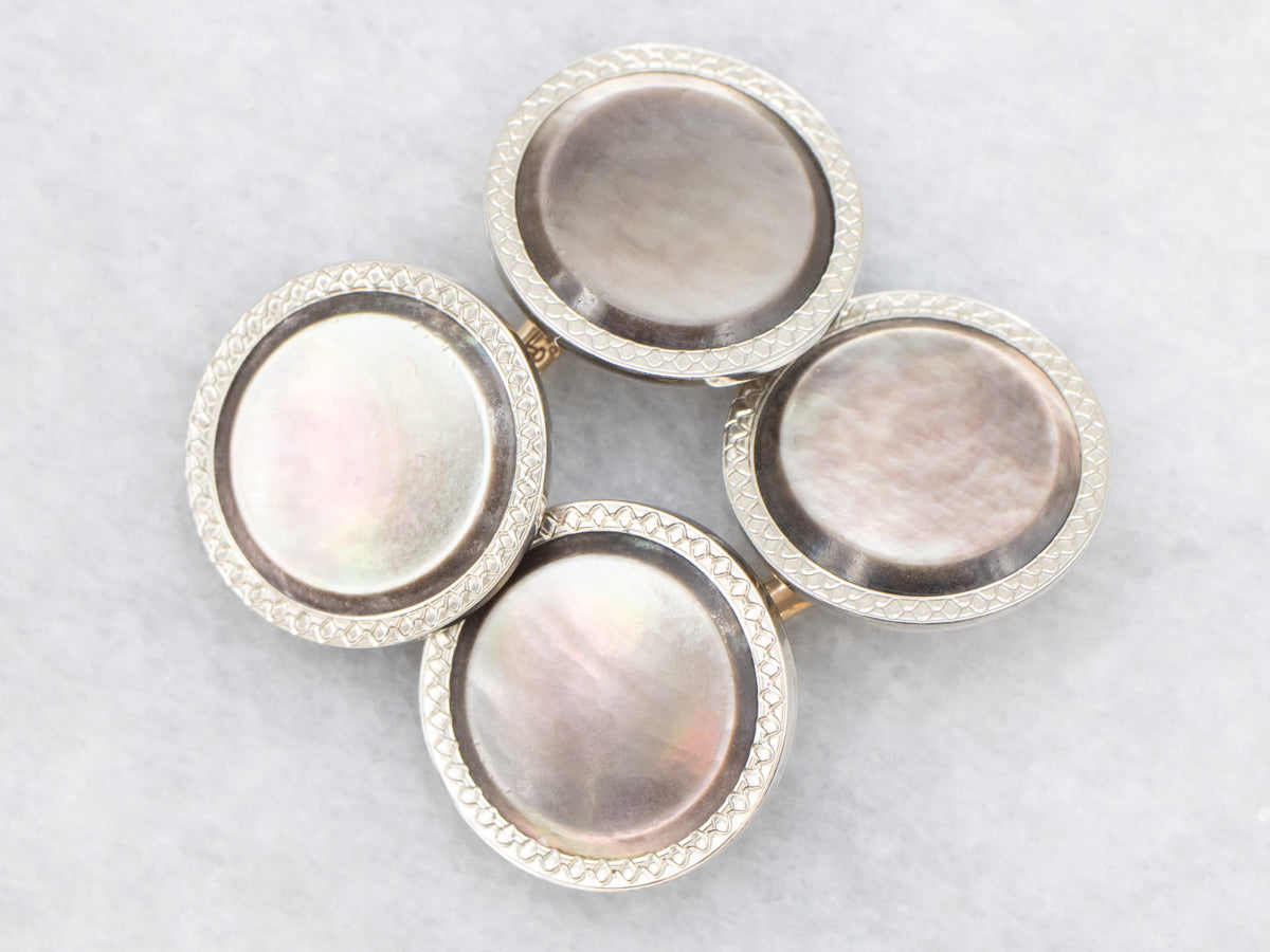 Vintage 1940s Black Mother of Pearl Cufflinks