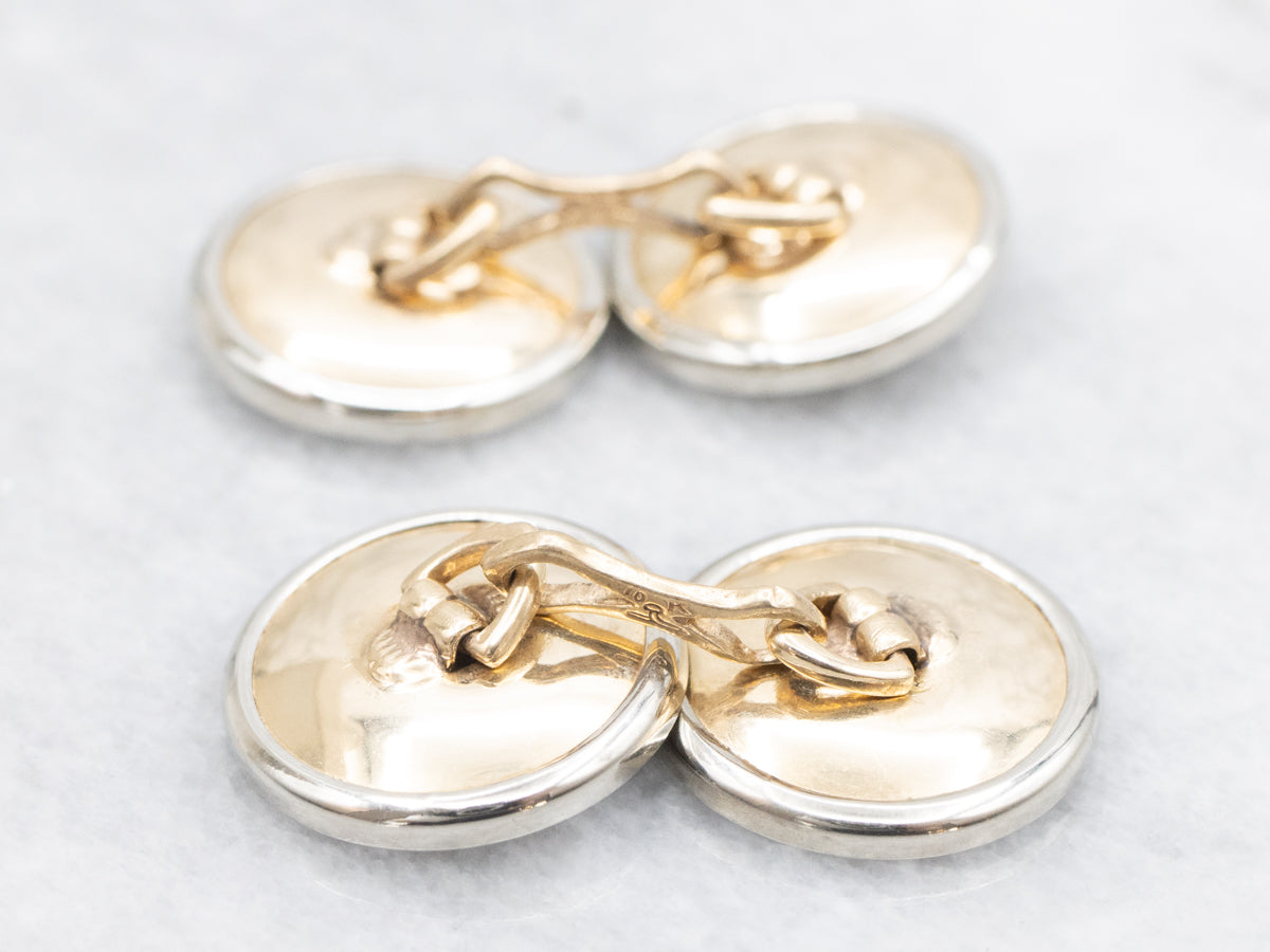 Vintage 1940s Black Mother of Pearl Cufflinks