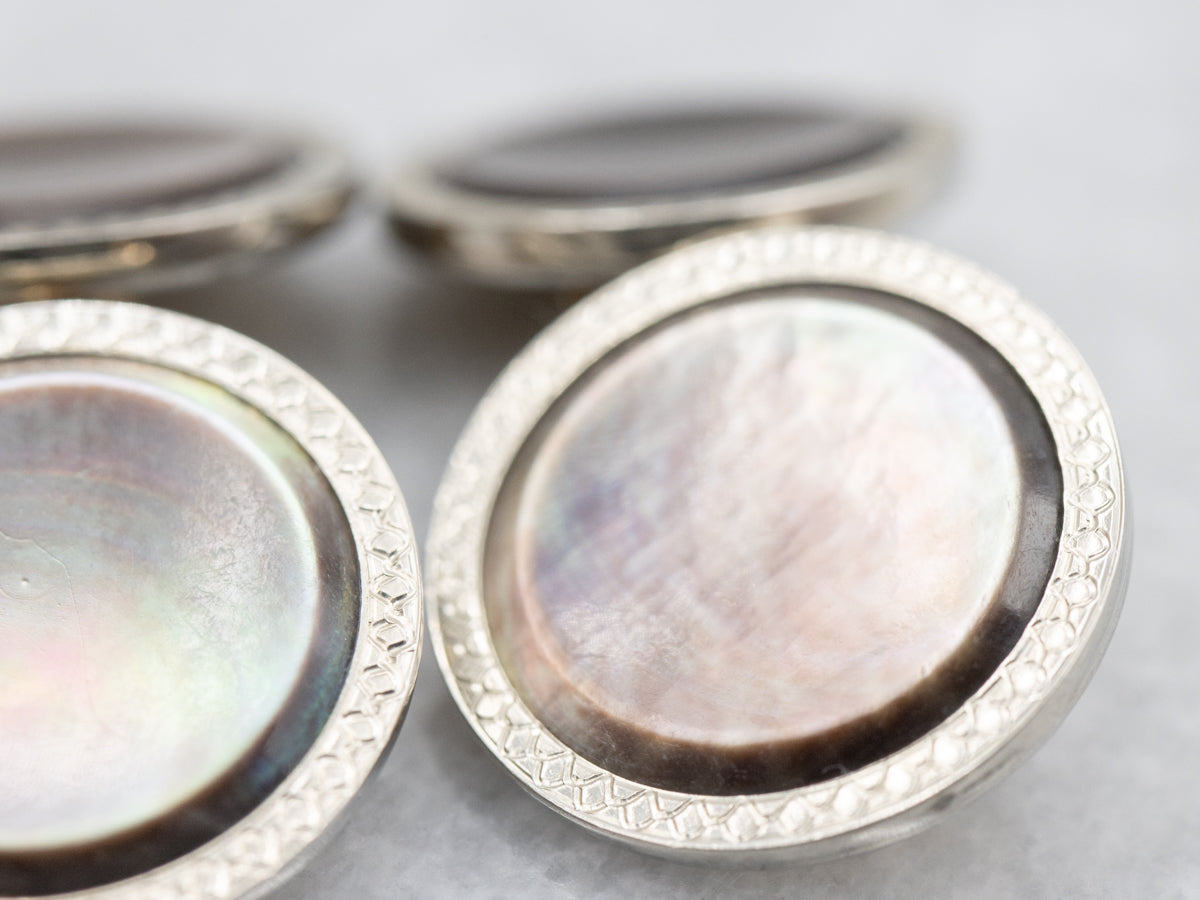 Vintage 1940s Black Mother of Pearl Cufflinks
