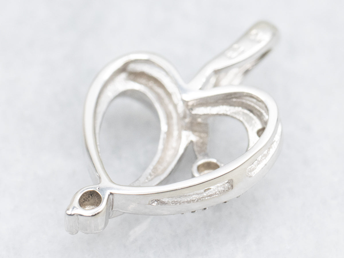 Modernist Gold Diamond Heart Pendant