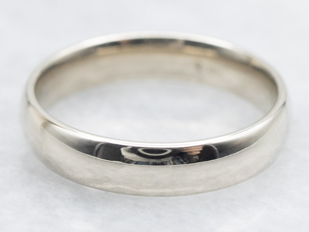 Simple White Gold Wedding Band