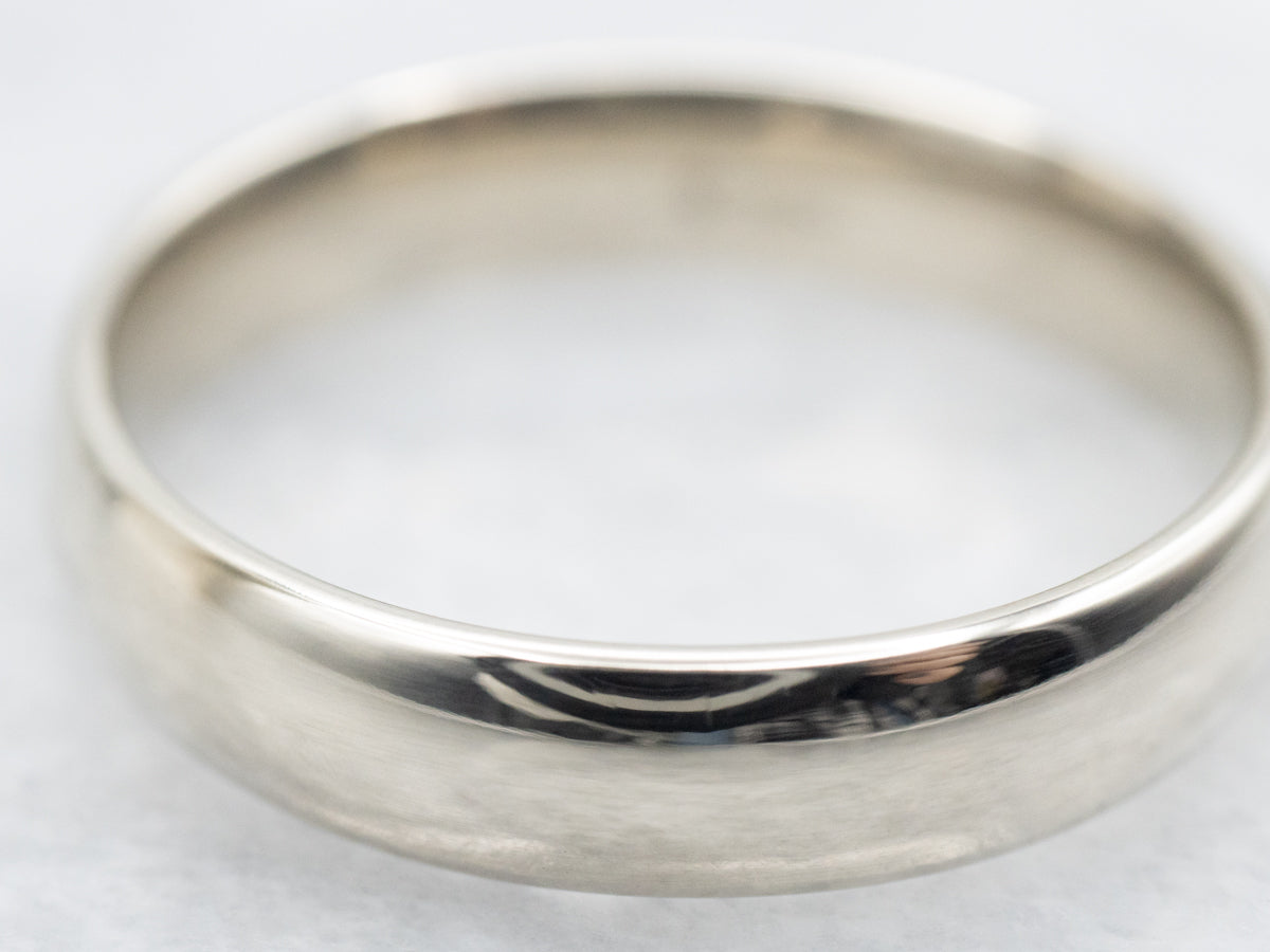 Simple White Gold Wedding Band