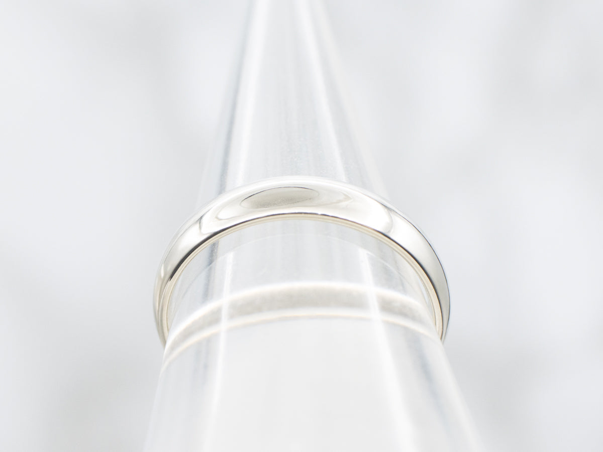 Simple White Gold Wedding Band