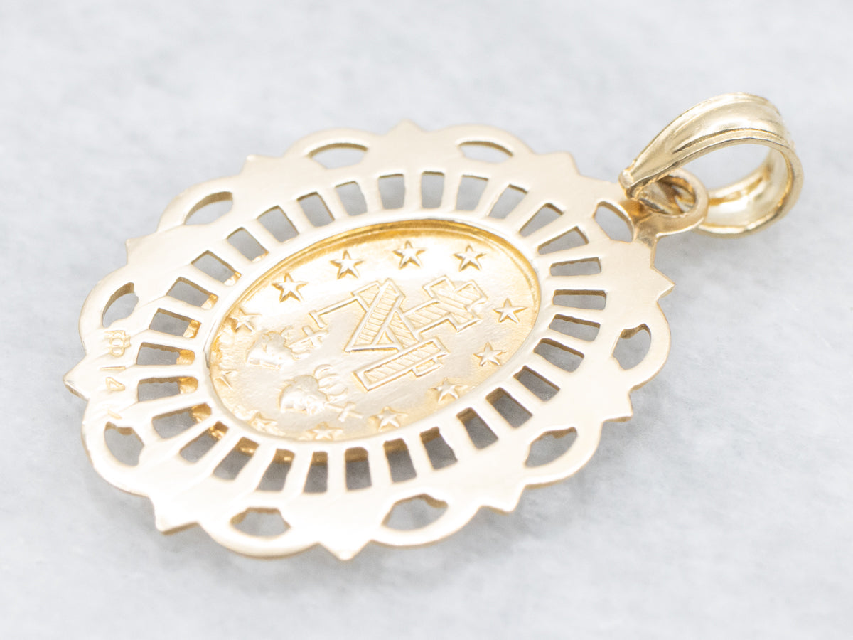 Beautiful Mother Mary Religious Medallion