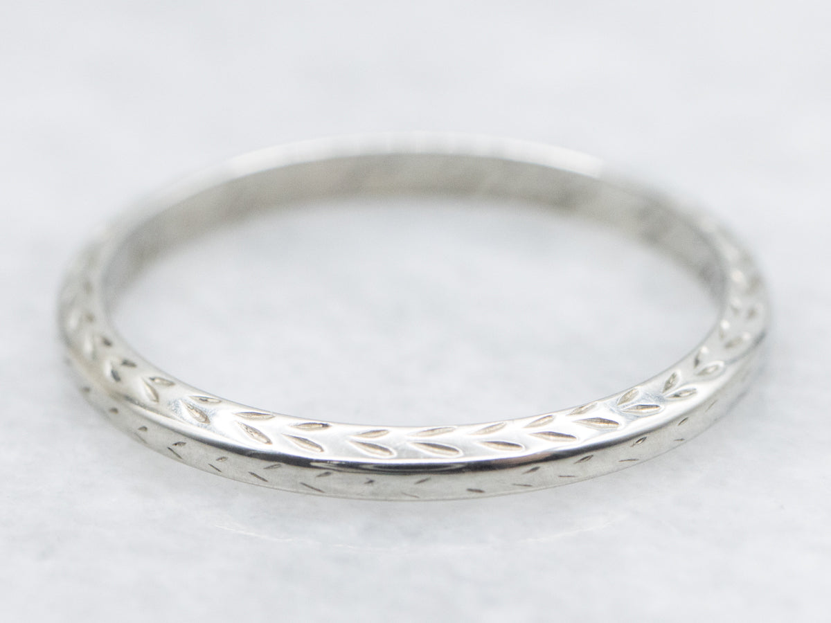 Vintage 18-Karat Gold Wheat Pattern Band