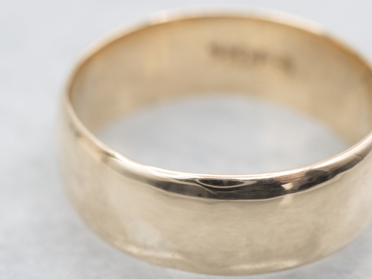 Simple Plain Gold Unisex Band