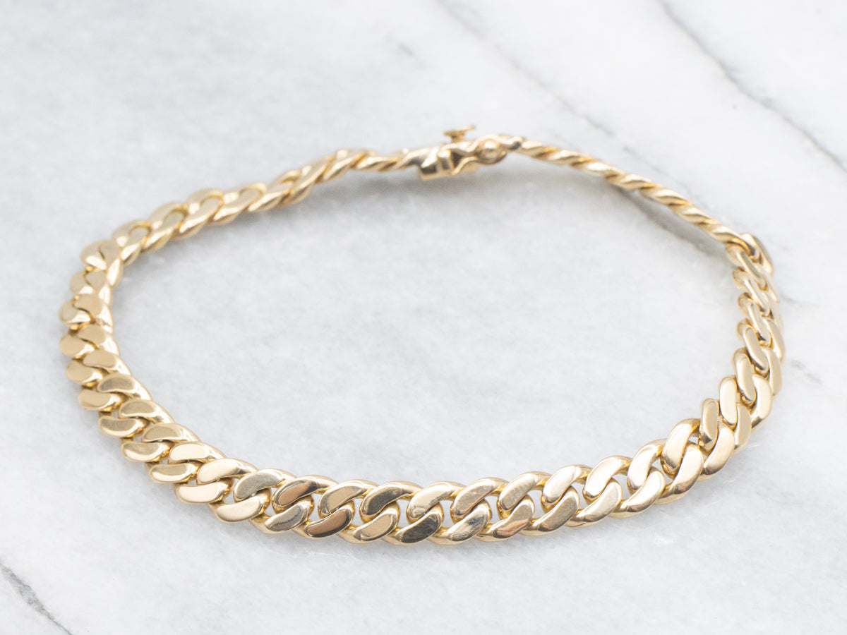 Heavy 18-Karat Gold Curb-Link Bracelet