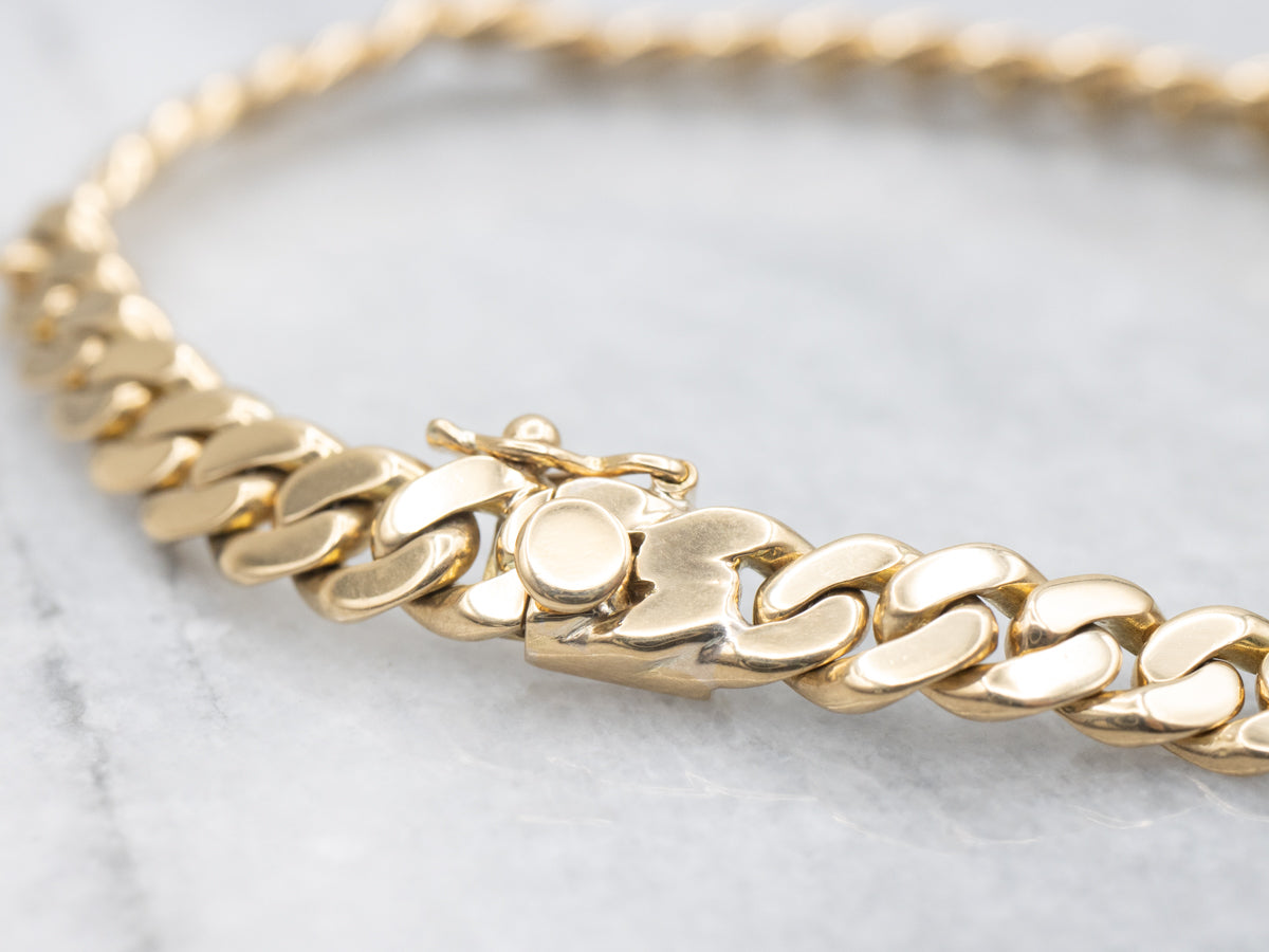 Heavy 18-Karat Gold Curb-Link Bracelet