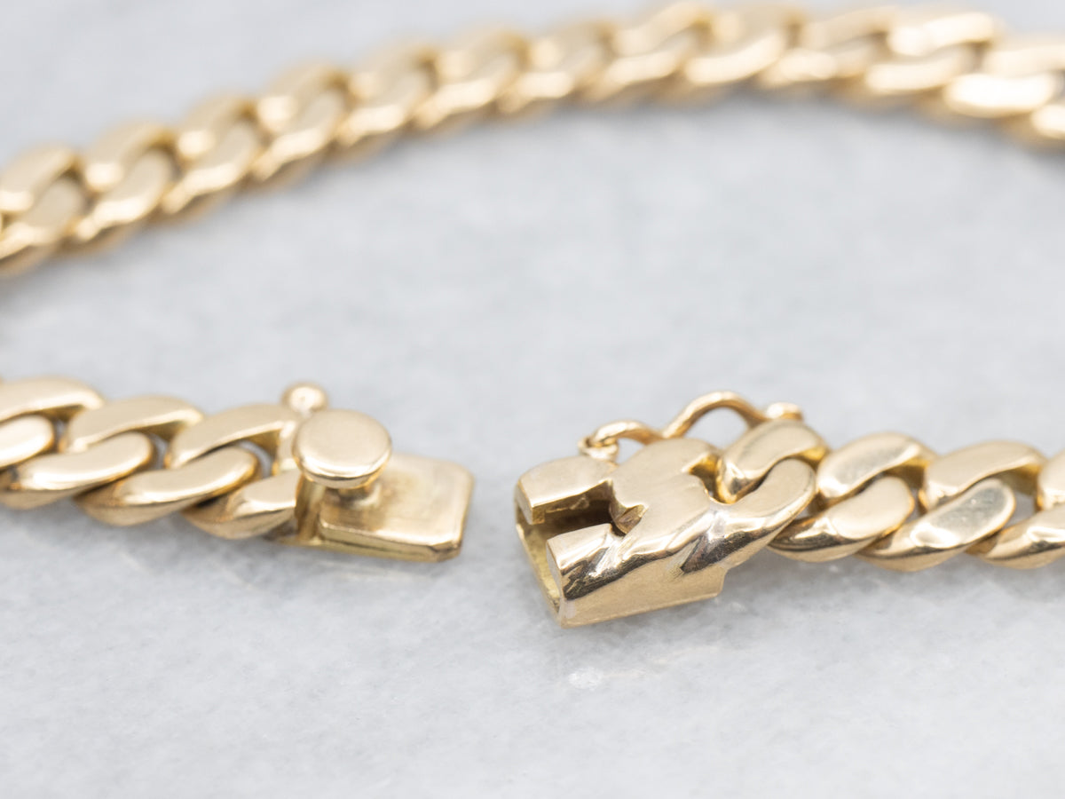 Heavy 18-Karat Gold Curb-Link Bracelet