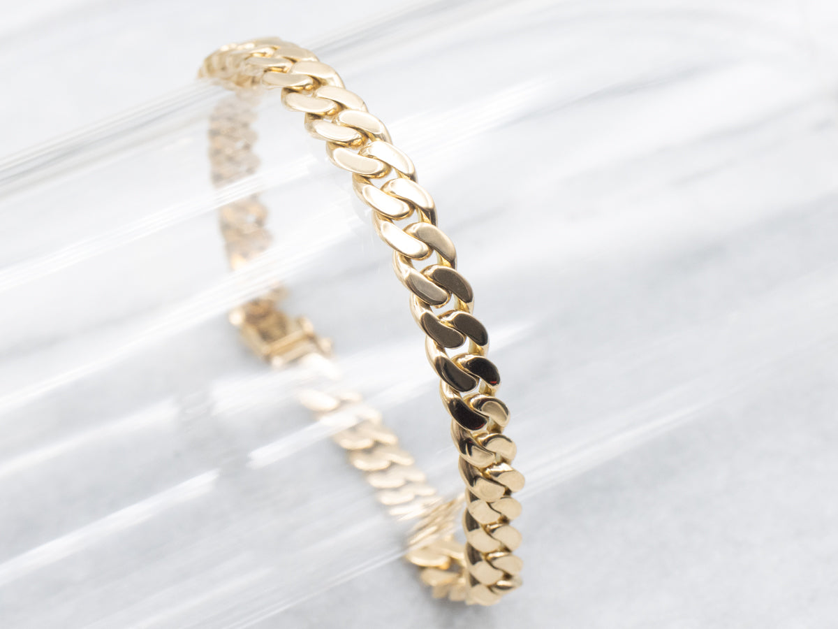Heavy 18-Karat Gold Curb-Link Bracelet