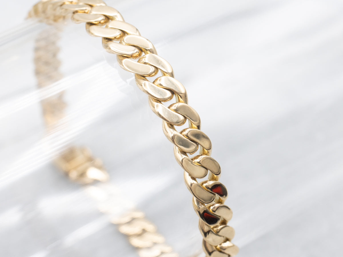 Heavy 18-Karat Gold Curb-Link Bracelet
