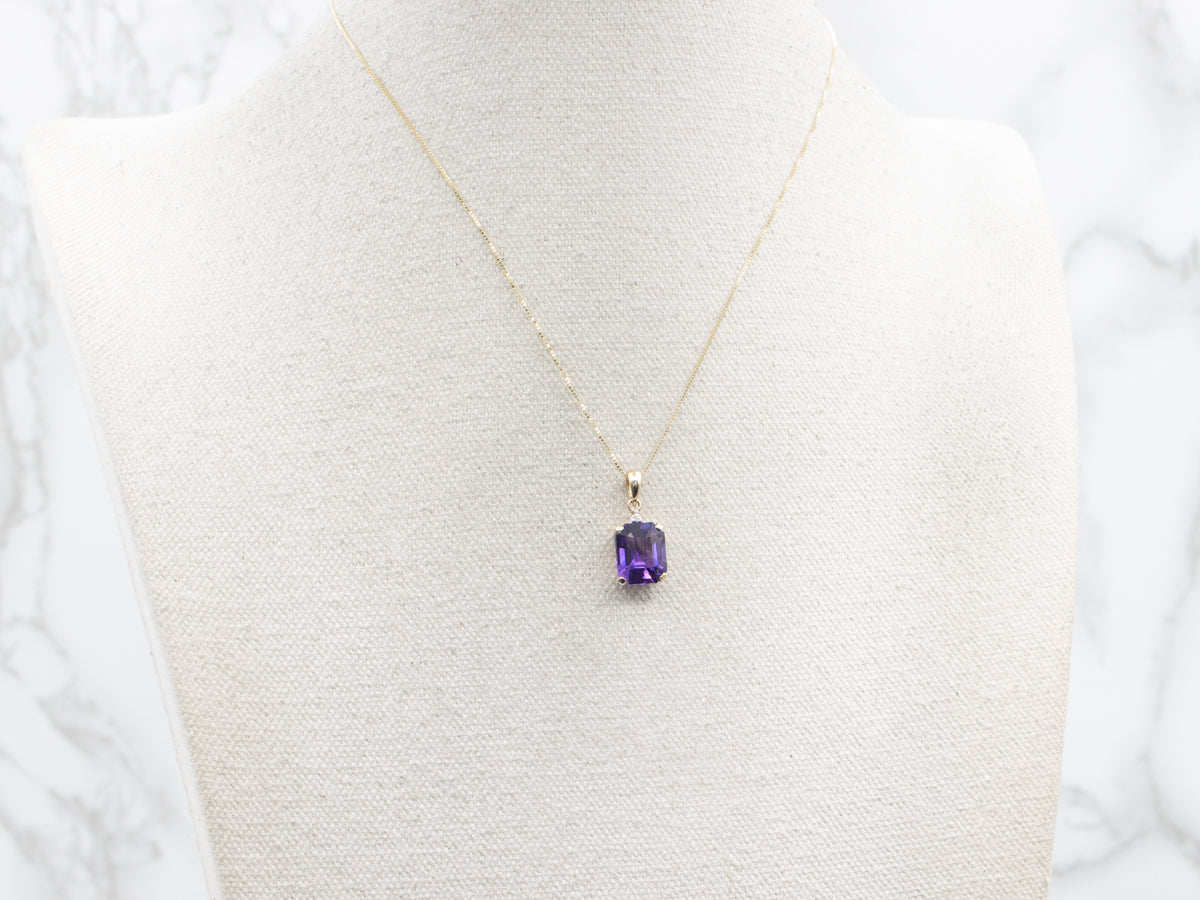 Amethyst Pendant with Sparkling Diamond Accent