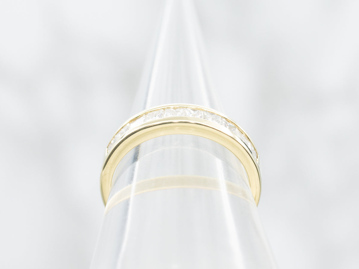 Princess-Cut Diamond and Gold Band