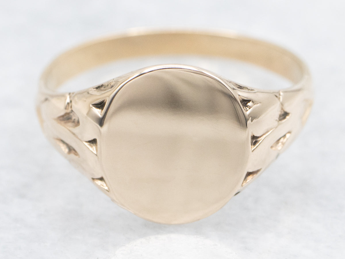 Victorian Rose Gold Signet Ring