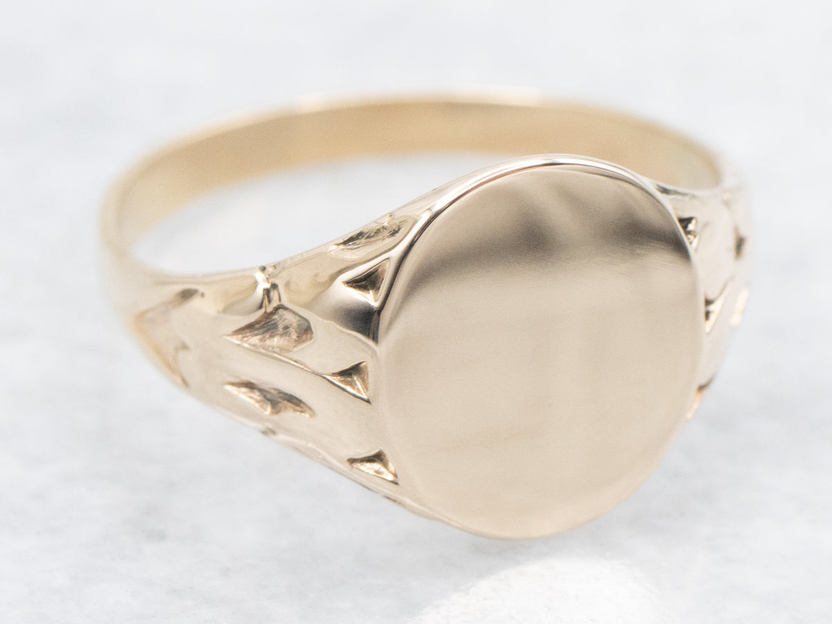 Victorian Rose Gold Signet Ring