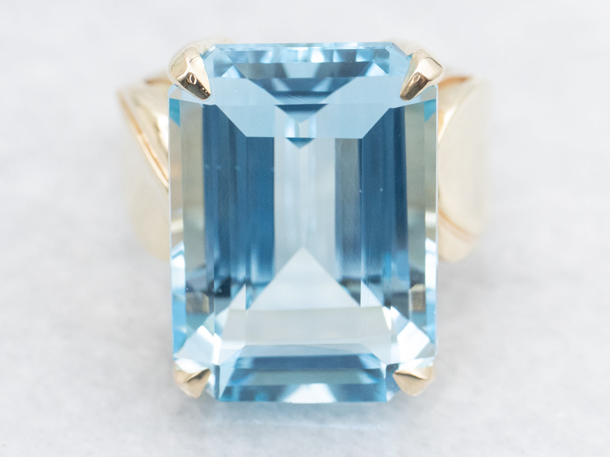 Bright Blue Topaz Cocktail Ring