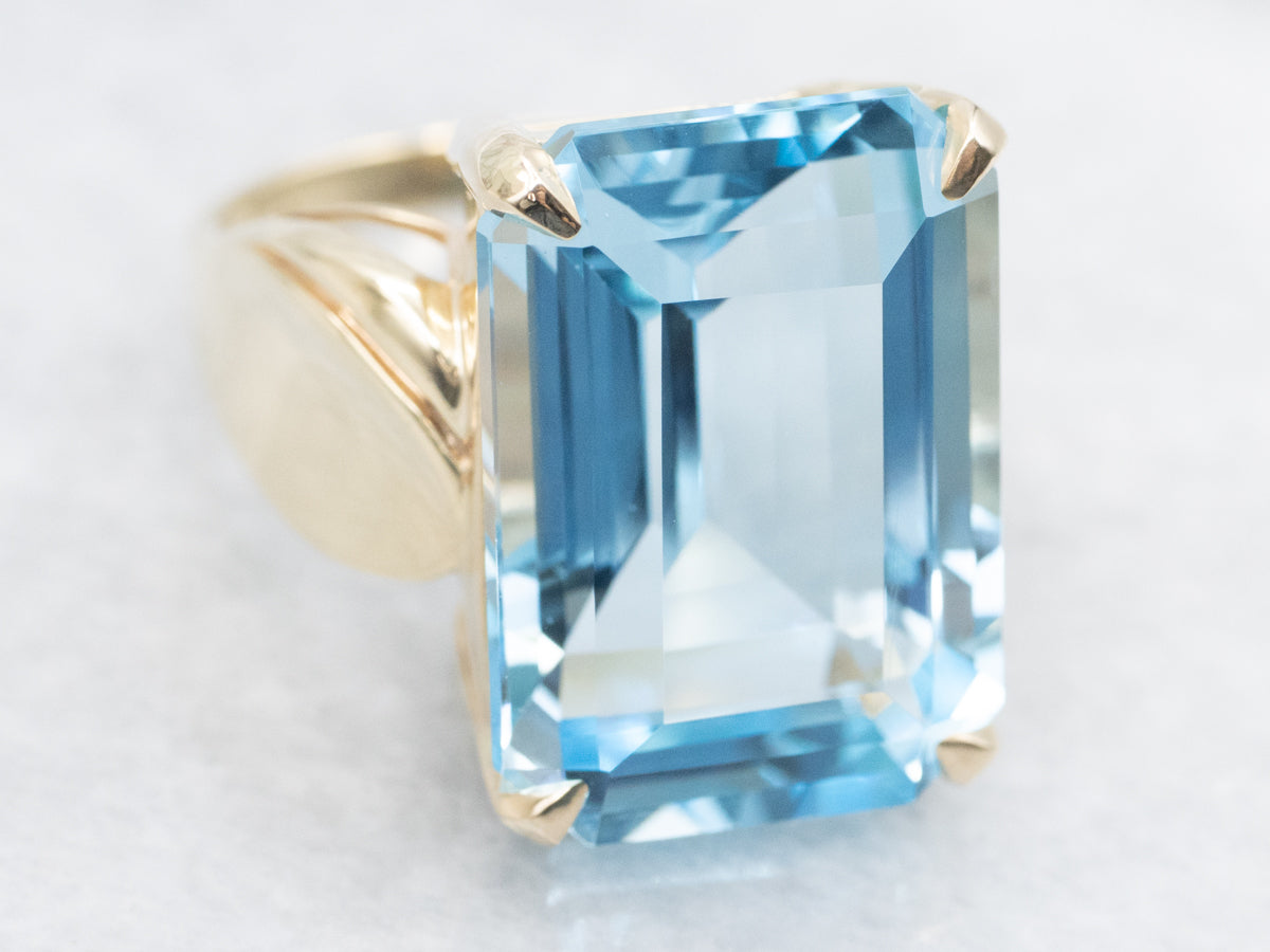 Bright Blue Topaz Cocktail Ring