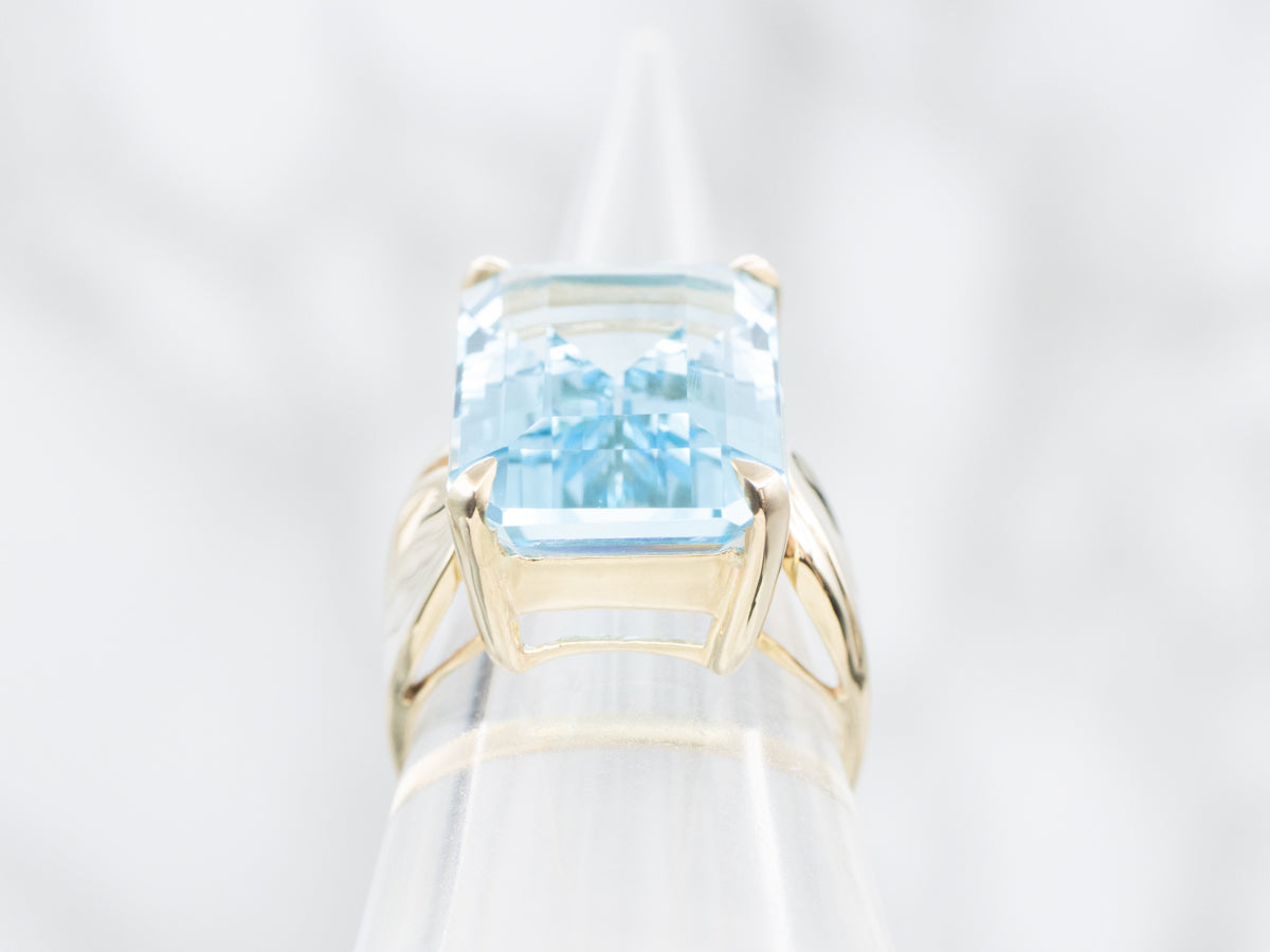 Bright Blue Topaz Cocktail Ring