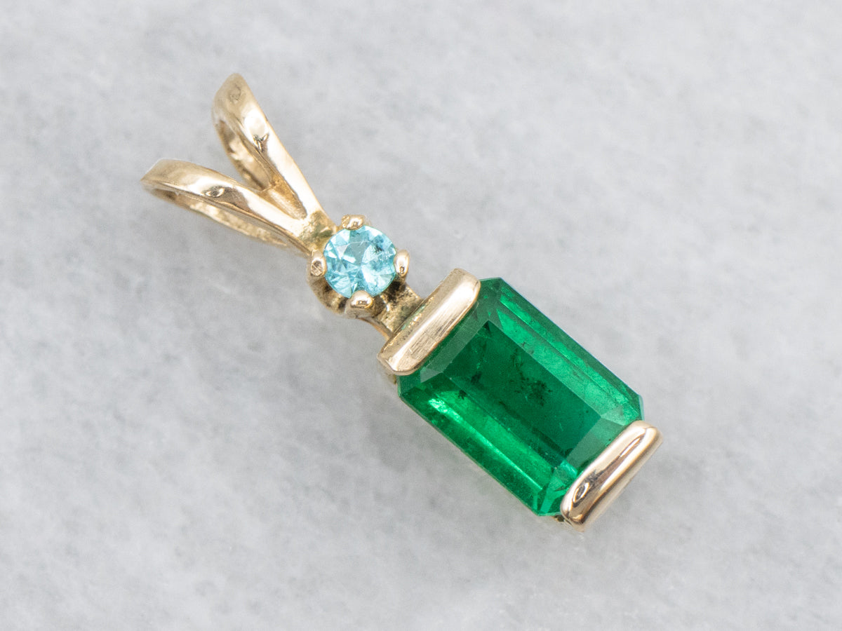 Emerald and Apatite Gemstone Pendant