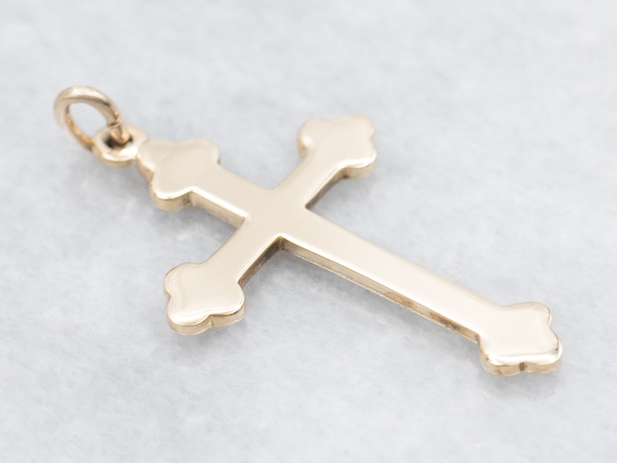 Seed Pearl and Gold Cross Pendant