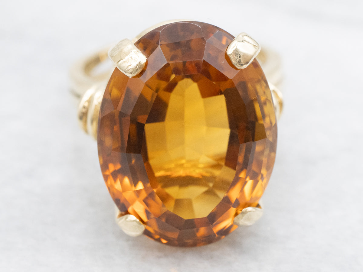Yellow Gold Citrine Cocktail Ring