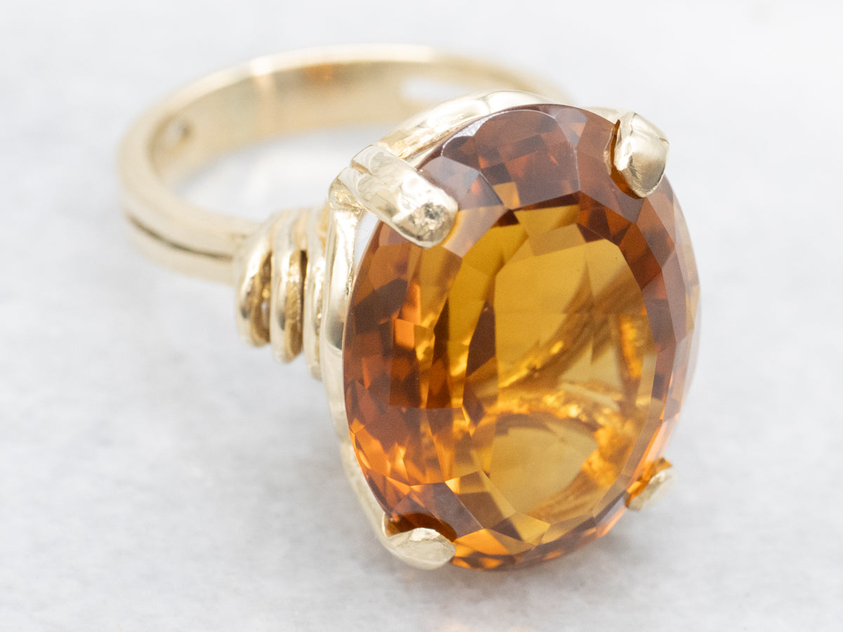 Yellow Gold Citrine Cocktail Ring
