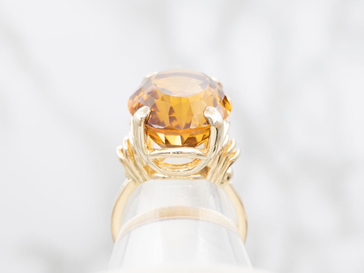 Yellow Gold Citrine Cocktail Ring