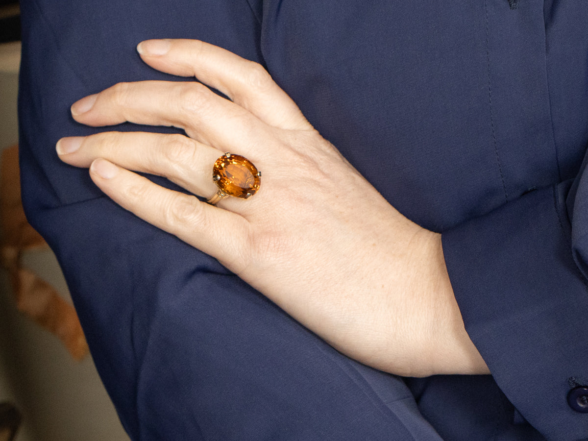 Yellow Gold Citrine Cocktail Ring