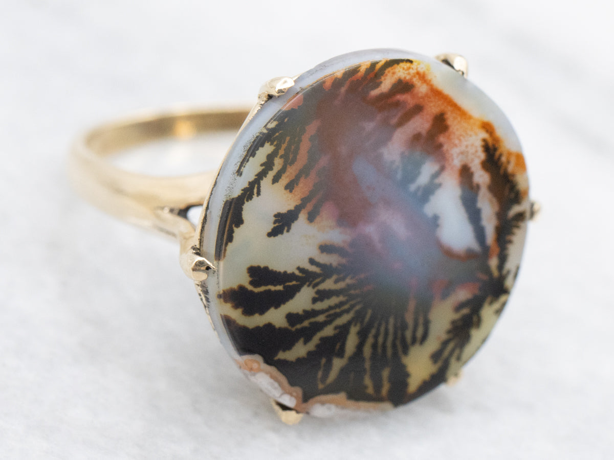 Bold Dendritic Agate Cocktail Ring