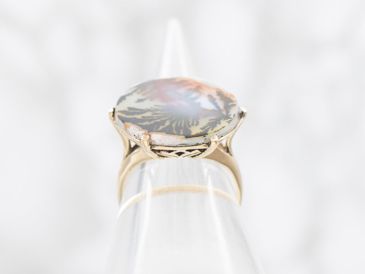 Bold Dendritic Agate Cocktail Ring