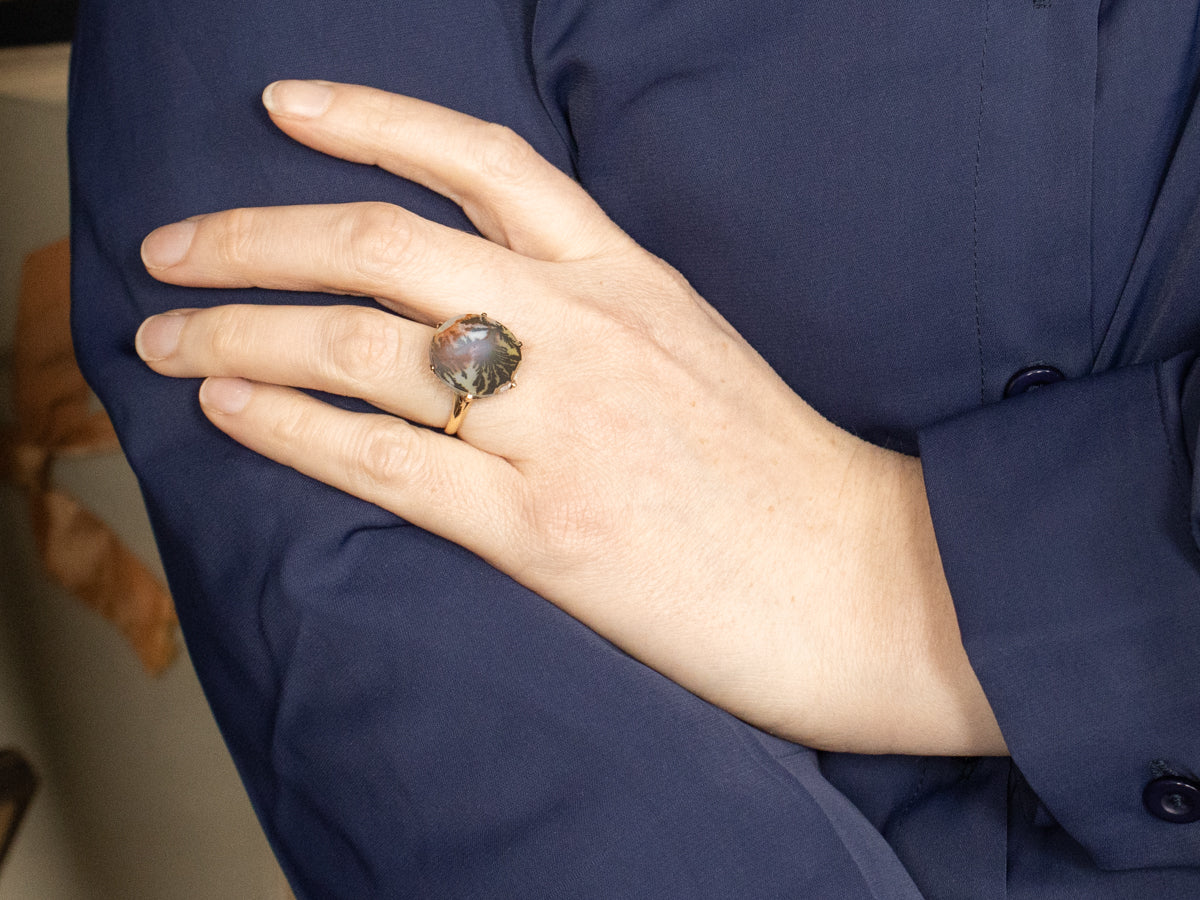 Bold Dendritic Agate Cocktail Ring