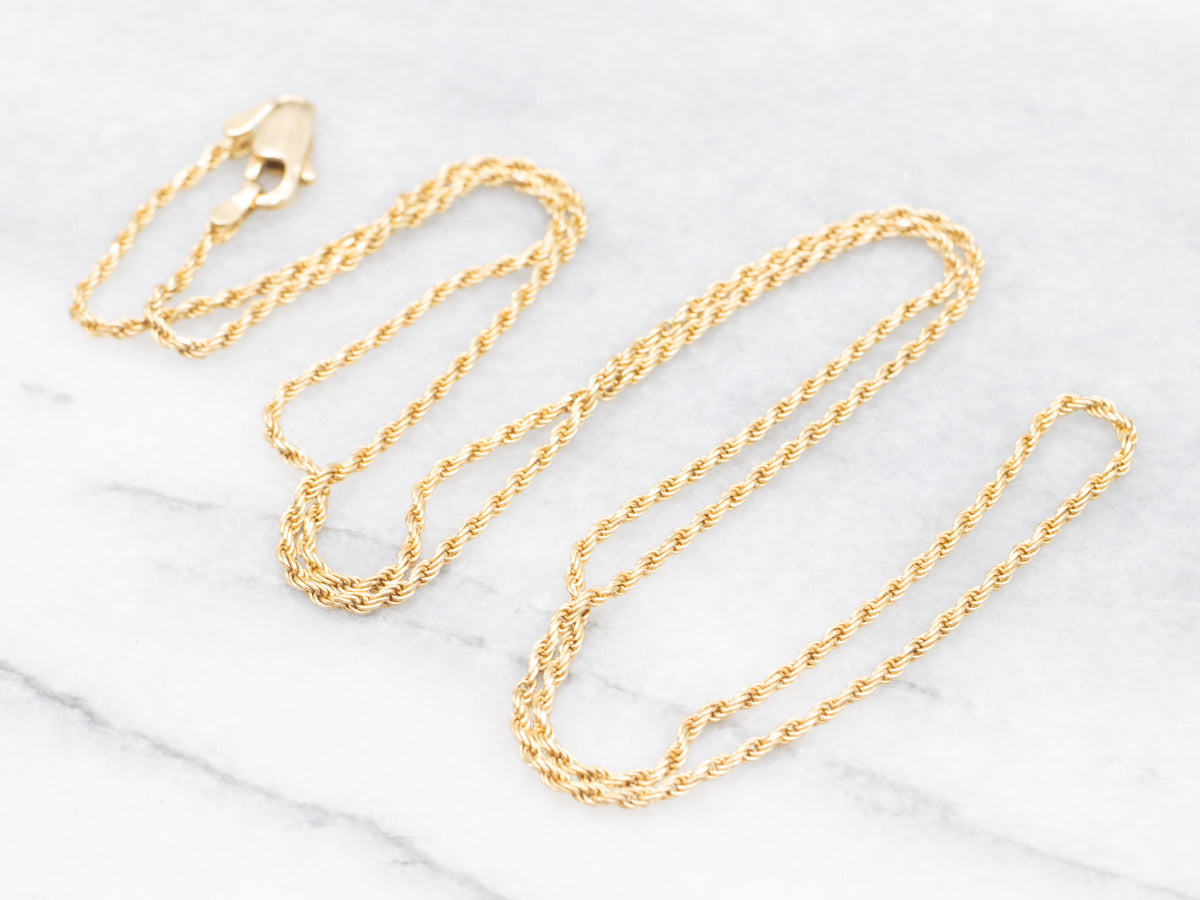 Long 18-Karat Gold Rope Twist Chain